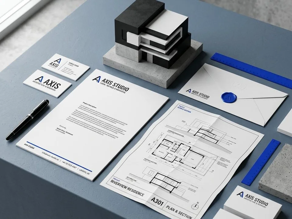 Service-business creative concept: branded materials for a local service company